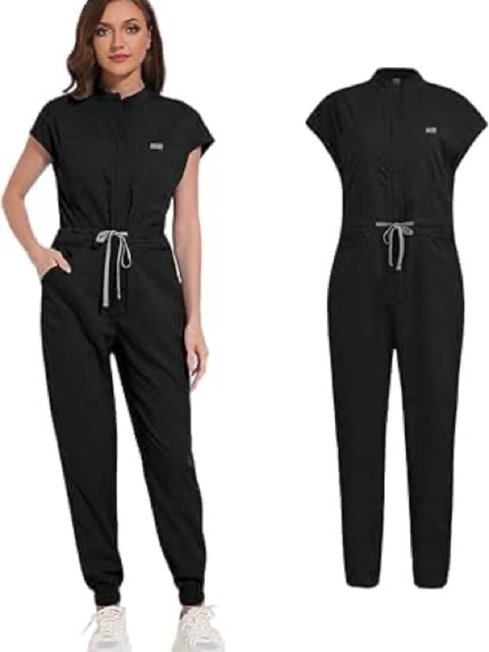 NWT FIGS Black Rafaela Jogger Scrub Jumpsuit XXS/P